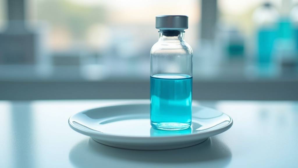 Pharmacien préparant une solution de bleu de méthylène dans son laboratoire