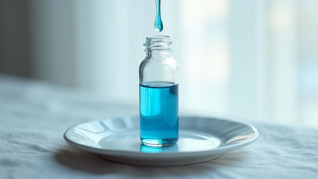 Laboratoire de recherche avec des flacons de bleu de méthylène et du matériel scientifique