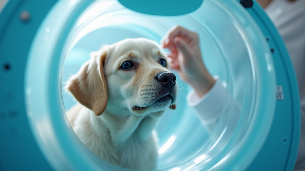 Différents modèles de caissons à oxygène pour chiens dans un centre vétérinaire