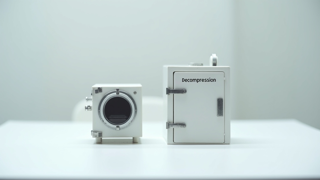 Technicien vérifiant les normes de sécurité d'une installation de chambre de décompression