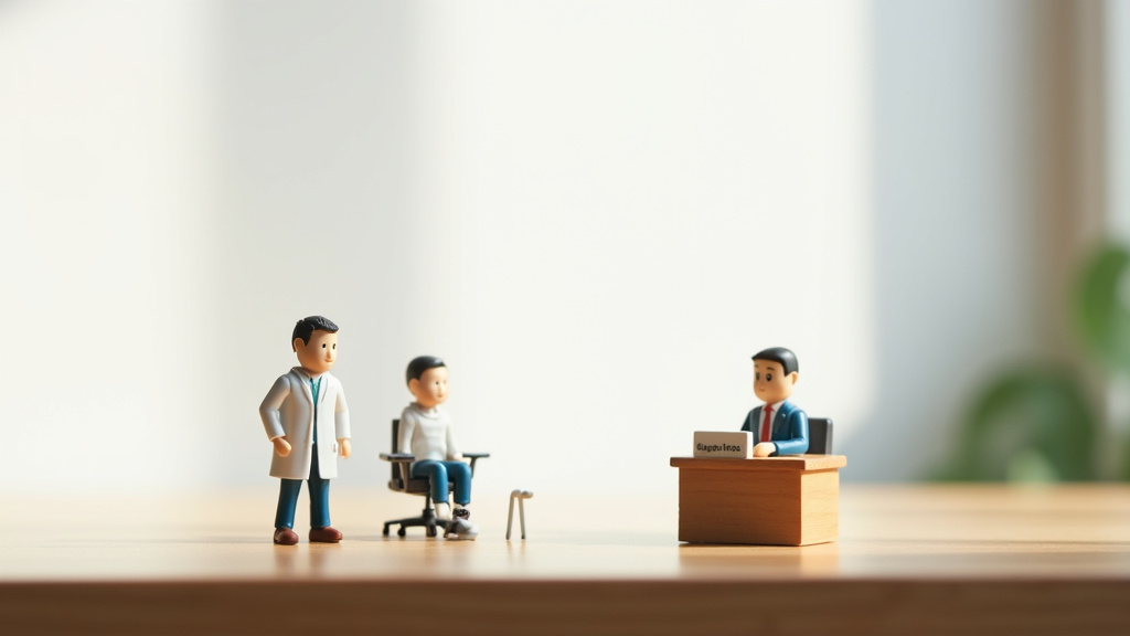 Pédicure-podologue en tenue de travail dans un environnement hospitalier, discutant avec un collègue, illustrant le salaire et la carrière en fonction publique