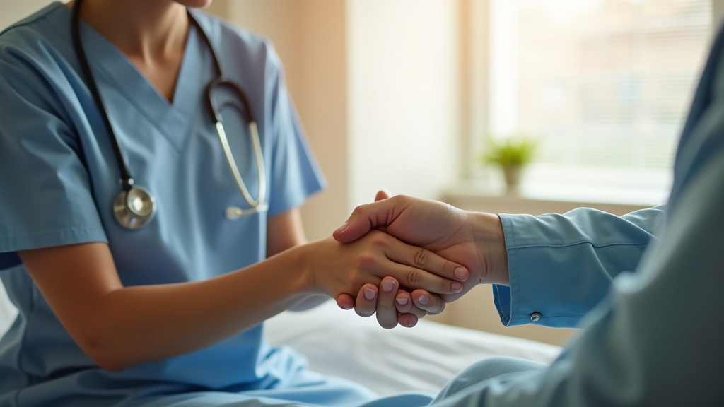 Aide-soignante en uniforme dans un établissement de santé