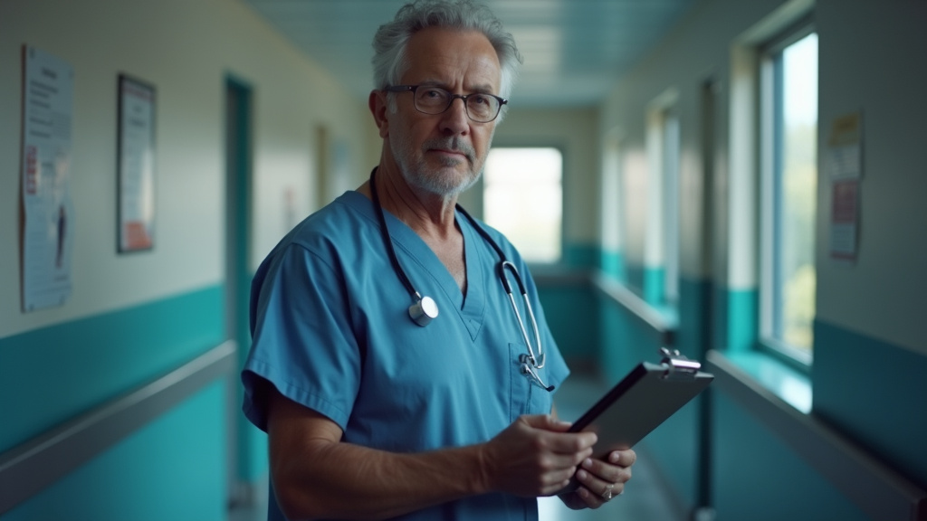 Anesthésiste libéral dans son cabinet médical en train de consulter un patient