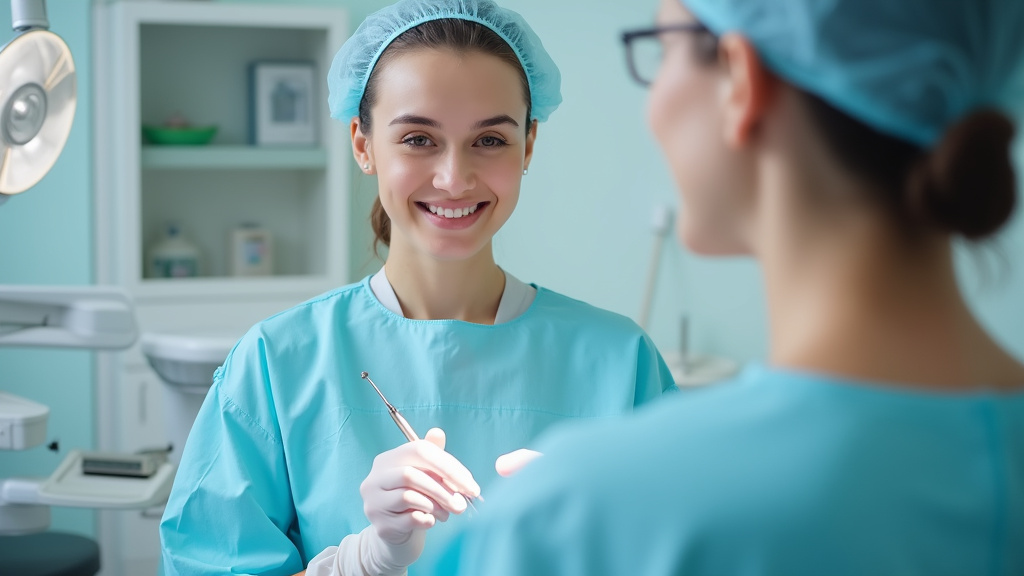 Équipe de formation dentaire travaillant ensemble dans un environnement moderne