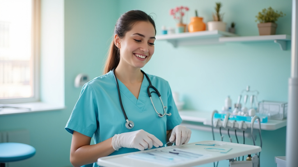 Assistante dentaire travaillant dans un cabinet moderne en 2026