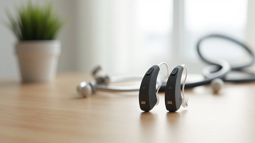 Audioprothésiste en train de réaliser un examen auditif dans un cabinet médical