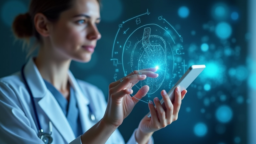 Illustration de la santé numérique en 2026 avec des technologies connectées