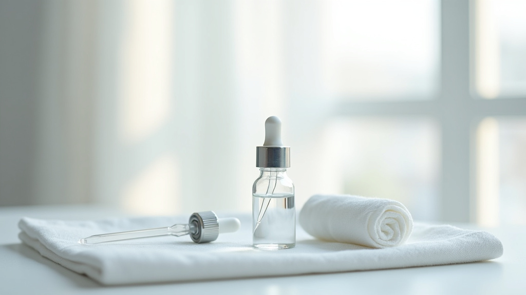 Unidoses de solution physiologique posées sur un fond neutre