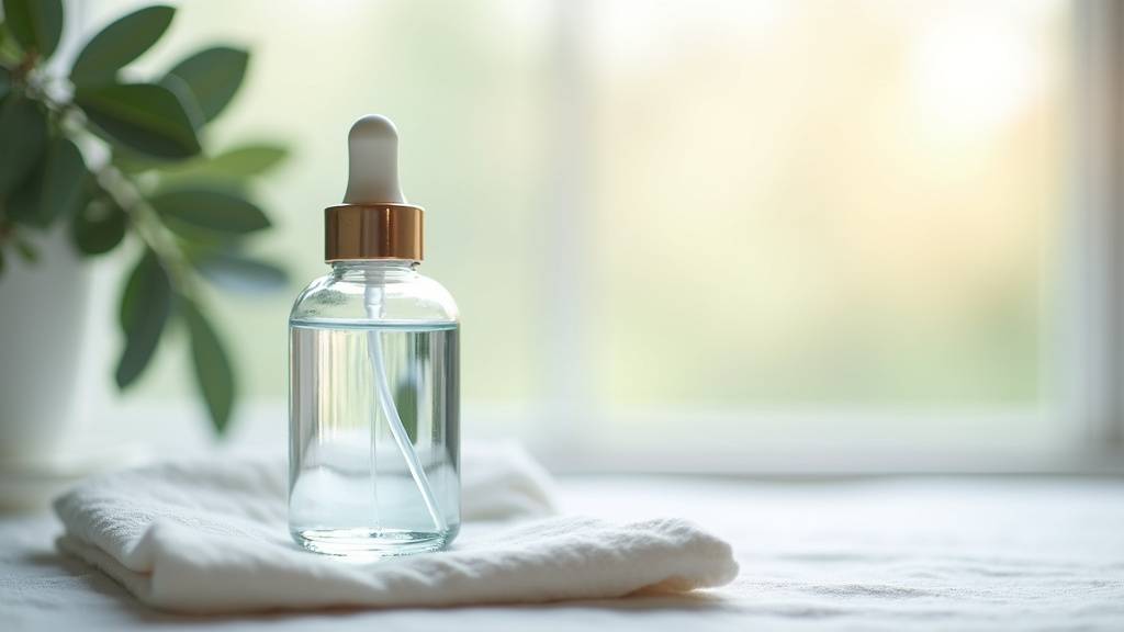 Flacon de solution physiologique et unidoses sur une surface blanche